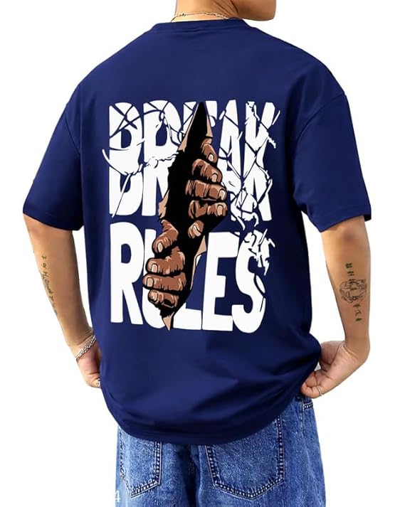AUSK Baggy Hip-Hop T-Shirt for Men - Graphic Printed T Shirts || Oversized Men Tshirt