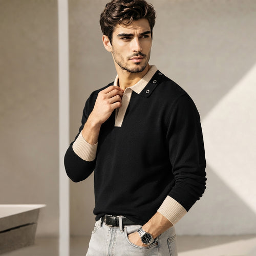 Men's Urban Waffle-Knit Henley Pullover Hoodie