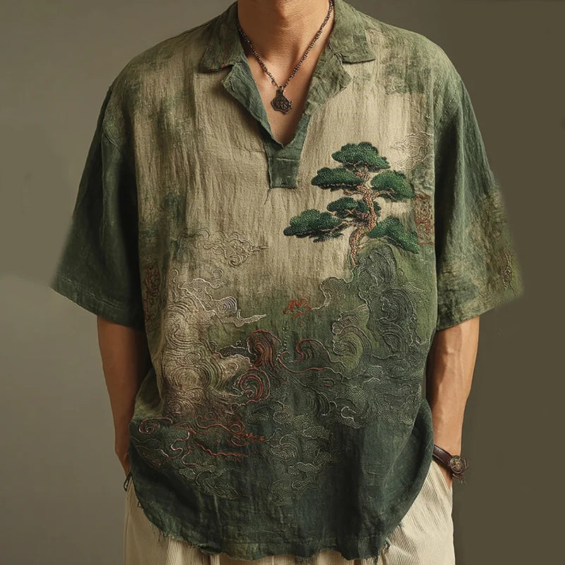 Premium Embroidered Linen Shirt