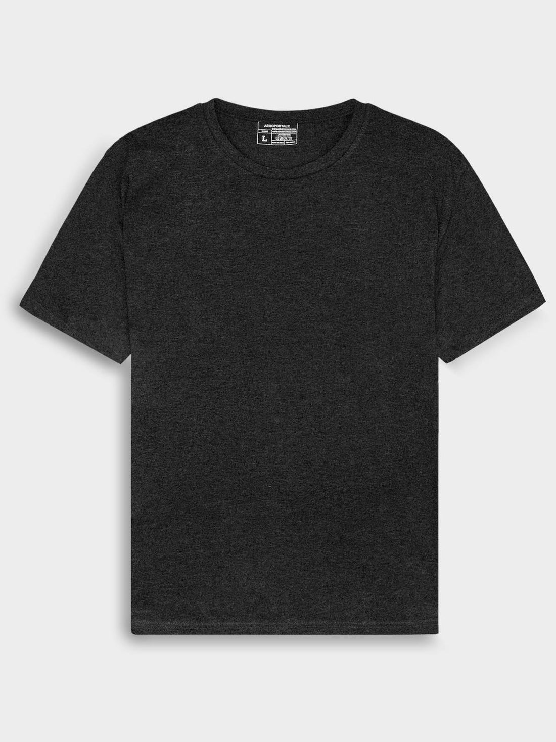 Aeropostale Men Charcoal Melange Plain T-Shirt