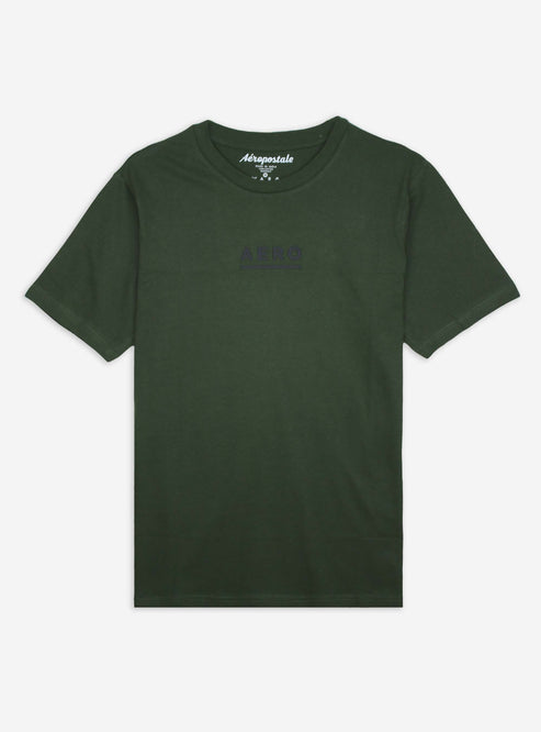 Aeropostale Men Forest Green Mini Tonal Logo T-Shirt